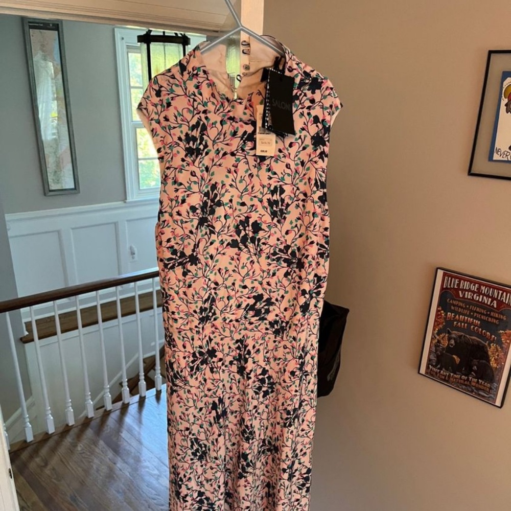 Silk Floral Middy Dress
